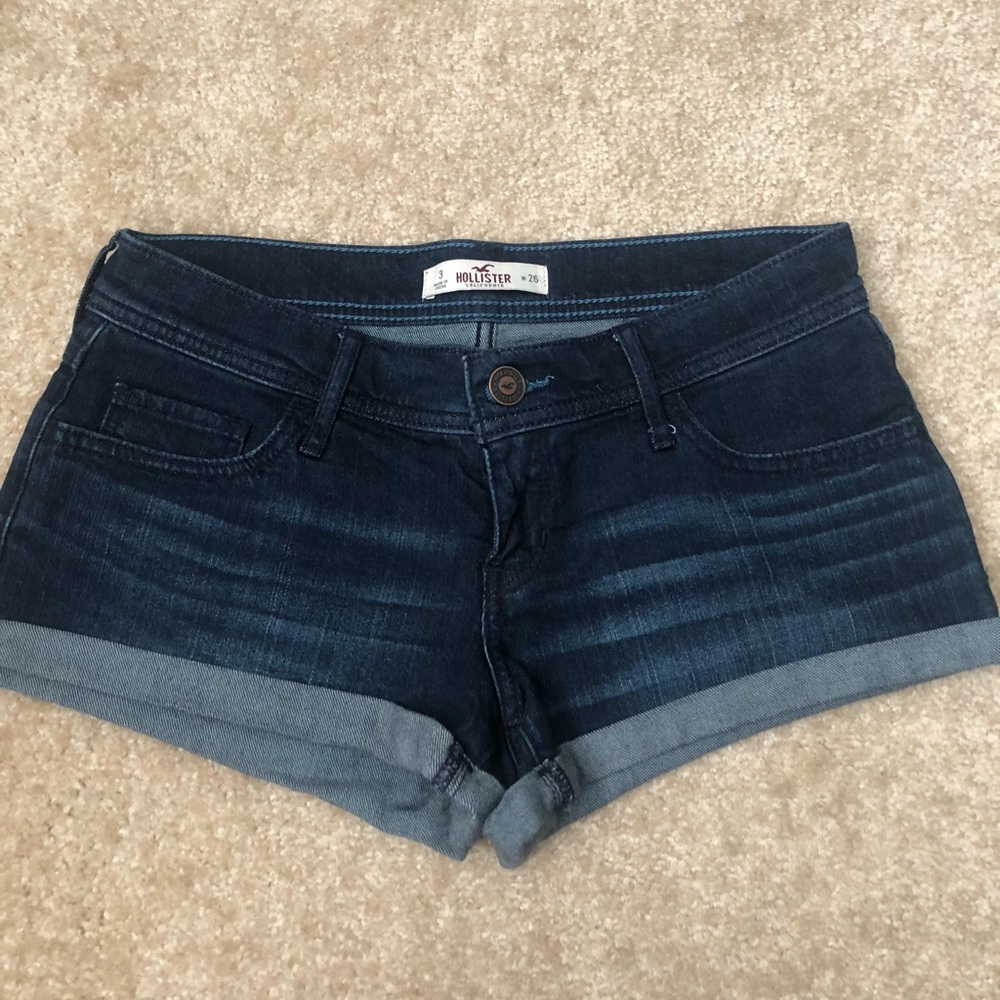 Hollister dark wash denim shorts